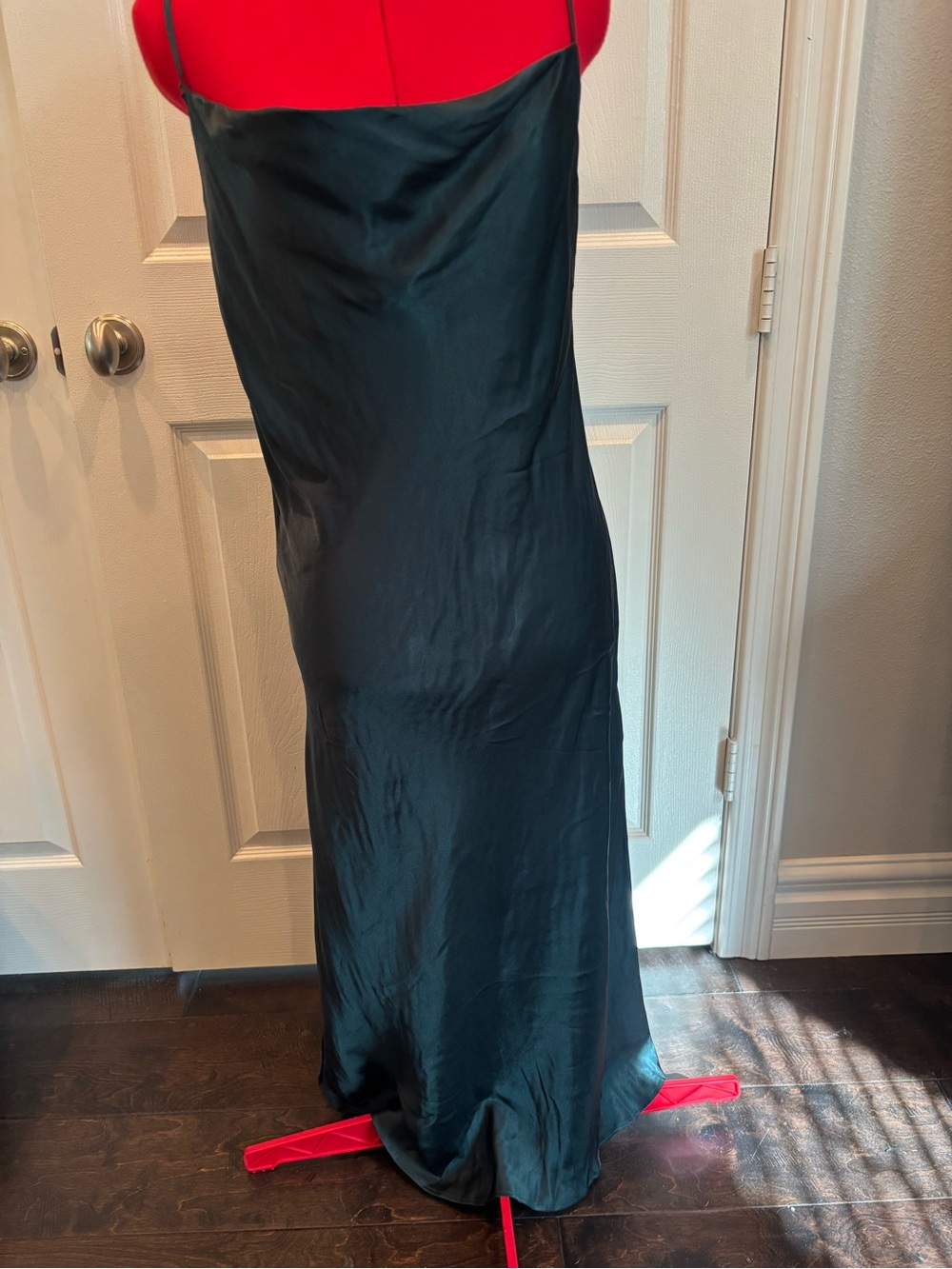 Zara Black Satin Slip Dress with Adjustable Straps